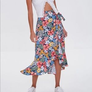 Forever 21 Floral Wrap Skirt